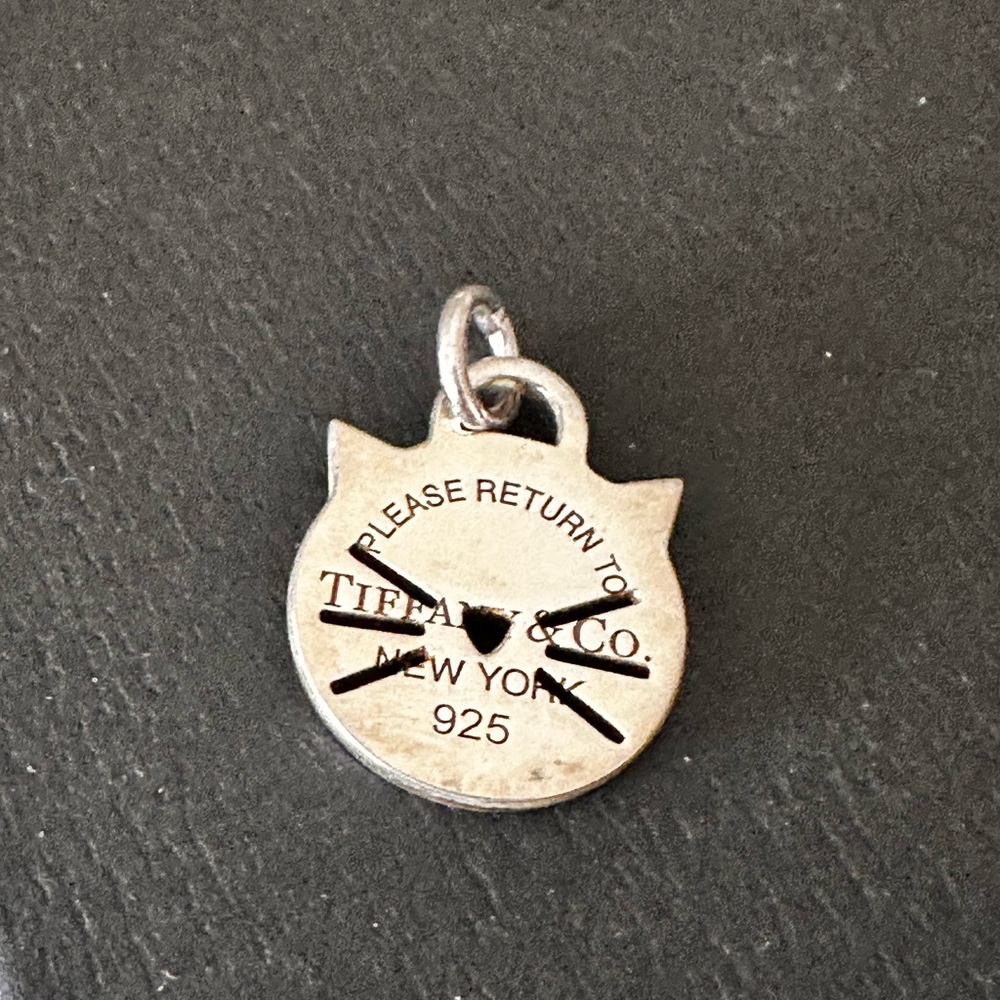 Tiffany & Co. Sterling Silver Cat Head Pet ID Charm - Silver